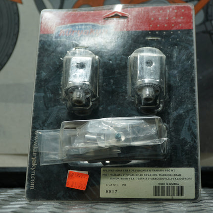 Kuryakyn 8817 Splined Peg Adapters – Chrome – Honda & Yamaha