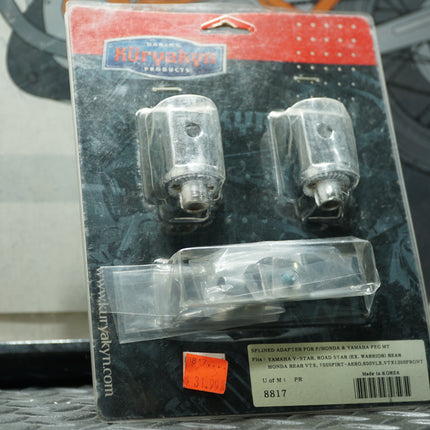 Kuryakyn 8817 Splined Peg Adapters – Chrome – Honda & Yamaha