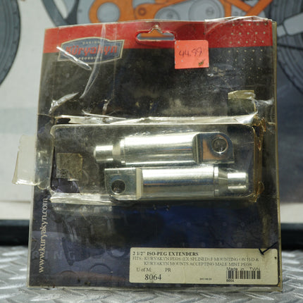 Kuryakyn 8064 2.5” Male Mount Footpeg Extensions – Chrome – Fits Harley-Davidson & Metric Cruisers