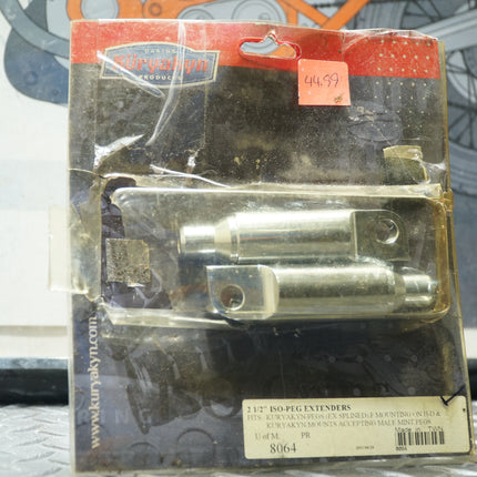 Kuryakyn 8064 2.5” Male Mount Footpeg Extensions – Chrome – Fits Harley-Davidson & Metric Cruisers