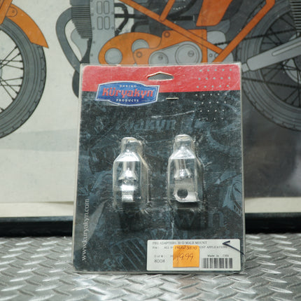Kuryakyn 8008 Male Mount Footpeg Adapters – Chrome – Fits Harley-Davidson & Kuryakyn Highway Peg Mounts