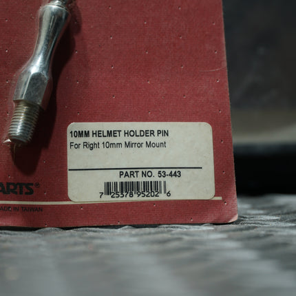 Show Chrome 53-443 10mm Helmet Holder Pin – For Right Side Mirror Mount – Universal Fitment