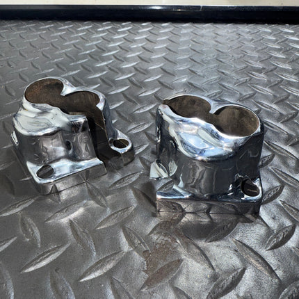 V-Twin Manufacturing Steel Tappet Cover Kit 42-0437 Chrome for Harley Evo 84-98