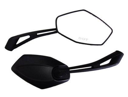 MMG Universal 8mm RH Thread Motorcycle Mirror Set Black – Left & Right photo 1
