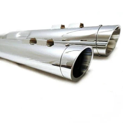 MUTAZU Chrome Slant Roaring Slip-On Mufflers Exhaust for 2017-UP Harley Touring