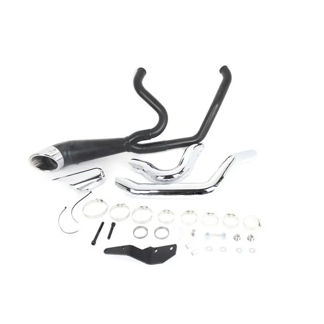 V-Twin 2-Into-1 Slash Cut Exhaust Header Black Harley Touring M8 2017–2020