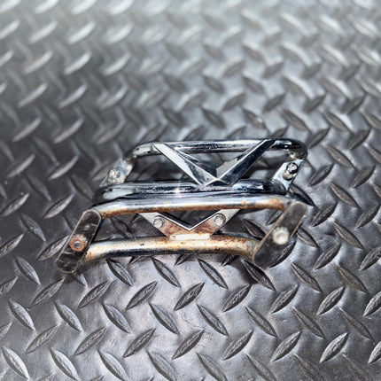 Harley V Logo Chrome Wing Side Cover Guard Rails Set OEM Pair