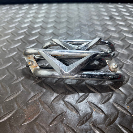 Harley V Logo Chrome Wing Side Cover Guard Rails Set OEM Pair