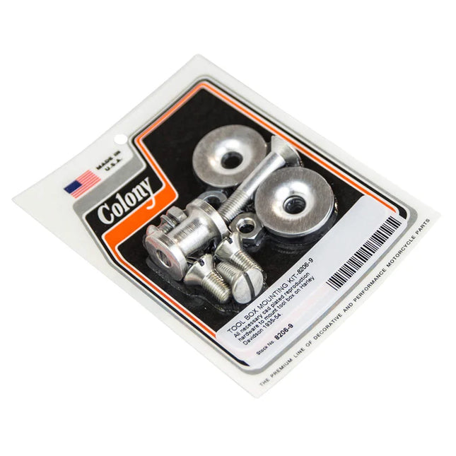 Colony 8206-9 Tool Box Mount Kit Harley 1935-1954 Cad Plated Hardware
