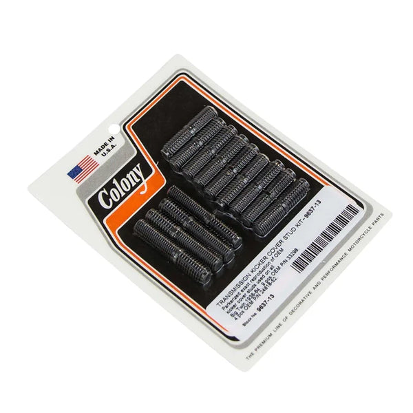 Colony Parkerized Transmission Kicker Cover Stud Kit Harley Big Twin 9637-13