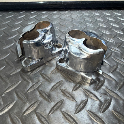 V-Twin Manufacturing Steel Tappet Cover Kit 42-0437 Chrome for Harley Evo 84-98