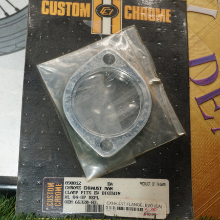 Custom Chrome 65320-83 Exhaust Flange Clamp Harley Evo Big Twin XL 1984-Up
