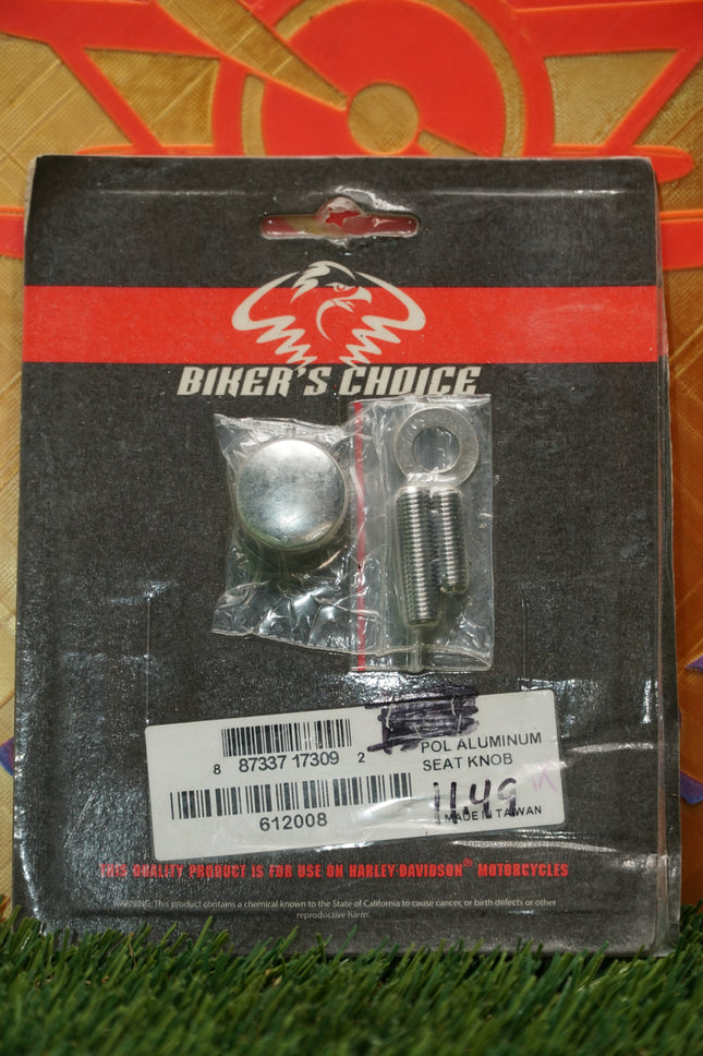 Bikers Choice 612008 Seat Knob 1/4-28 Polished Aluminum Harley Mount Bolt