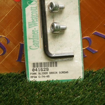 Gardner Westcott Fork Drain Screws Harley FLH 77-Up FXWG 80-Up Chrome