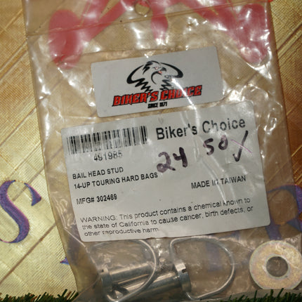 Biker's Choice Harley 2014-Up Touring Hard Saddlebag Bail Head Studs 491985 NOS