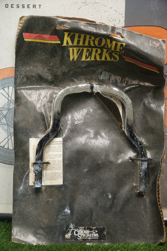 Khrome Werks Harley Custom Chrome 11.5" Mini Sissy Bar Upright Pad Mount Used