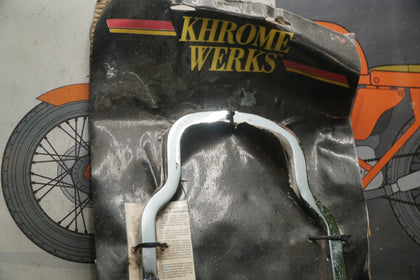Khrome Werks Harley Custom Chrome 11.5" Mini Sissy Bar Upright Pad Mount Used photo 2