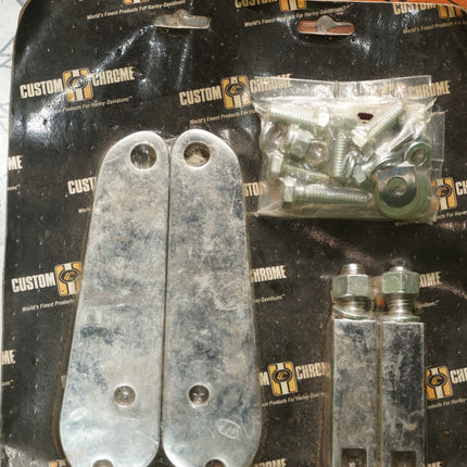 Custom Chrome Harley Softail Rear Lowering Kit & Bracket Hardware Set NOS