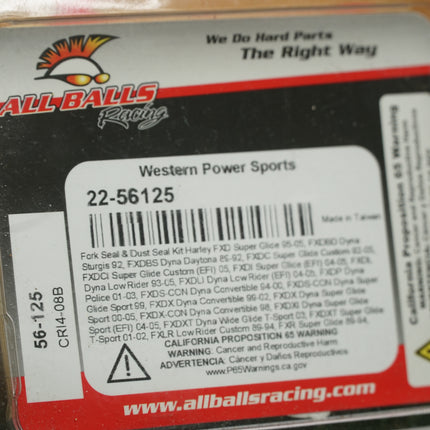 All Balls 56-125 Fork Seal & Dust Wiper Kit Harley 39mm Showa Dyna XL