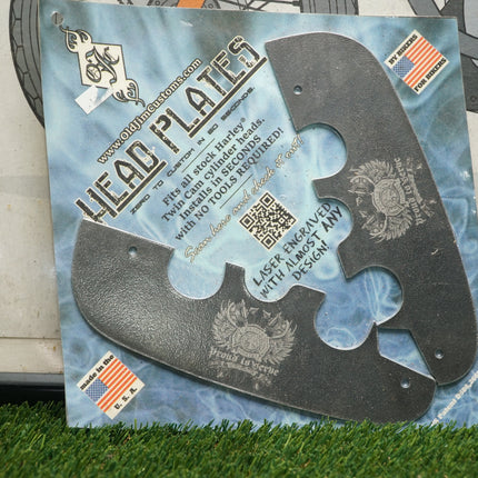Jims American Legion Head Plates Harley Big Twin Engine Dress Up H3 Set