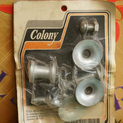 Colony 8206-9 Tool Box Mount Kit Harley 1935-1954 Cad Plated Hardware