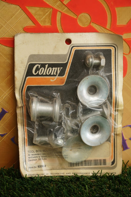 Colony 8206-9 Tool Box Mount Kit Harley 1935-1954 Cad Plated Hardware photo 2
