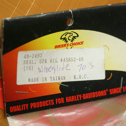 Bikers Choice 49-2493 Fork Leg Seals 10 Pack Harley FL 49-77 Repl 45852