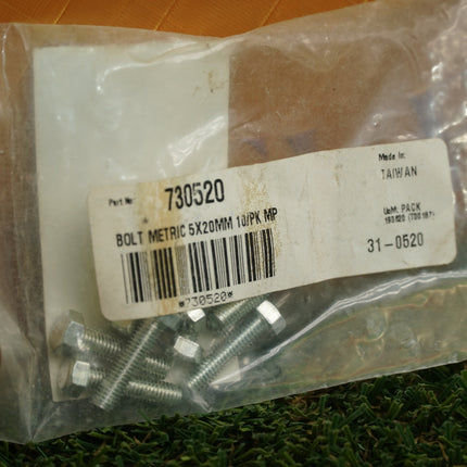 Motion Pro M5x0.8x20 Flange Bolts 31-0520 Zinc 10 Pack Motorcycle Hardware