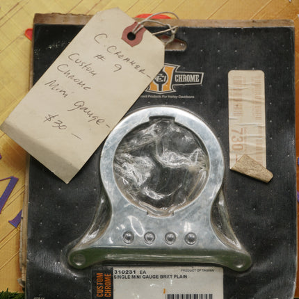 NOS Custom Chrome Mini Speedometer Tach Bracket 310231 Harley Chopper