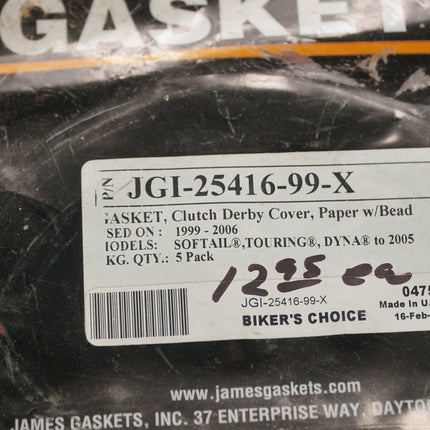 Lot of 4 James Gasket Derby Cover Gaskets JGI-25416-99-X NOS Harley