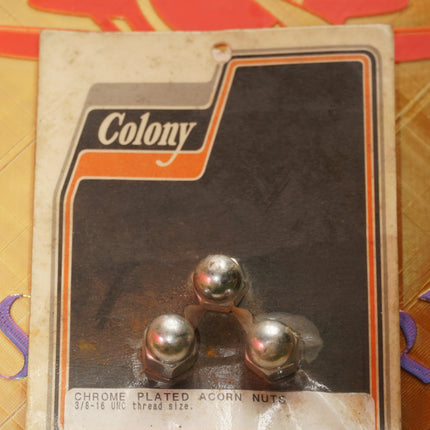 #6944-3 3/8-16 UNC Chrome Plated Acorn Nuts - 3 Pack Colony Machine