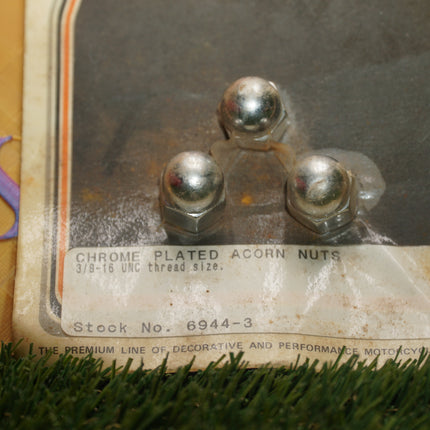 #6944-3 3/8-16 UNC Chrome Plated Acorn Nuts - 3 Pack Colony Machine
