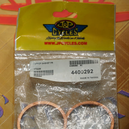 Milwaukee Twins Copper Exhaust Port Gaskets Harley 1984-2026 Pair OEM