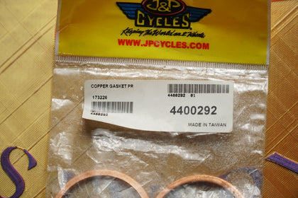 Milwaukee Twins Copper Exhaust Port Gaskets Harley 1984-2026 Pair OEM photo 2