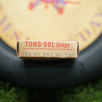 Vintage Tung-Sol PR-2 Flashlight Bulbs Box of 10 | NOS 2.38V 0.50A Flange Base