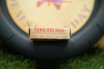 Vintage Tung-Sol PR-2 Flashlight Bulbs Box of 10 | NOS 2.38V 0.50A Flange Base photo 2