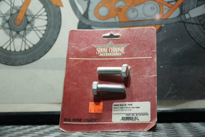 Show Chrome B1121240PZ8 M12-1.25 x 40mm Riser Adapter Bolt Set – Chrome Finish photo 2