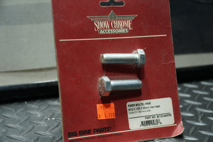 Show Chrome B1121240PZ8 M12-1.25 x 40mm Riser Adapter Bolt Set – Chrome Finish photo 3