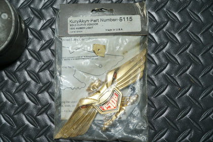 Kuryakyn 5115 Gold Curve Condor 1500 Amber Light – Vintage Emblem Badge photo 1