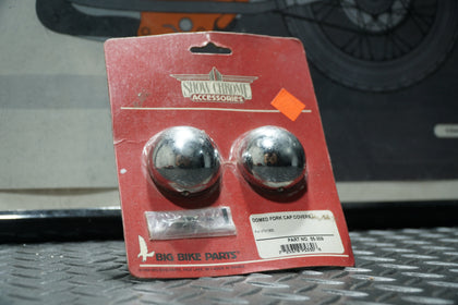 Show Chrome 55-309 Domed Fork Cap Covers – Chrome – Honda VTX1300 photo 1