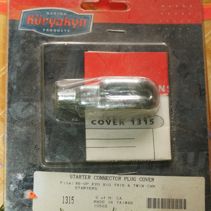 New Harley 1996-2006 Big Twin Chrome Starter Connector Plug Cover | Kuryakyn 1315