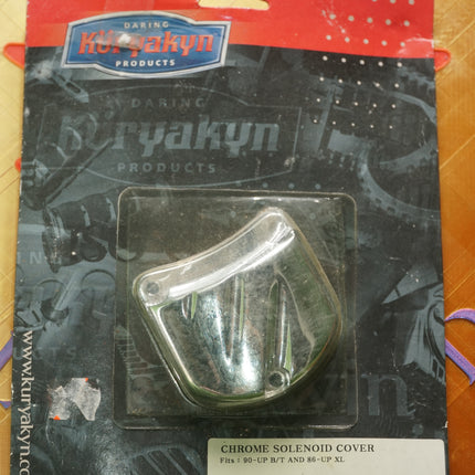 New Harley 1990-2014 Chrome Starter Solenoid End Cover Kit | Kuryakyn 9050 Bolts