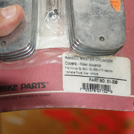 New Honda Yamaha Chrome Master Cylinder Cover Riser Accents | Show Chrome 51-339