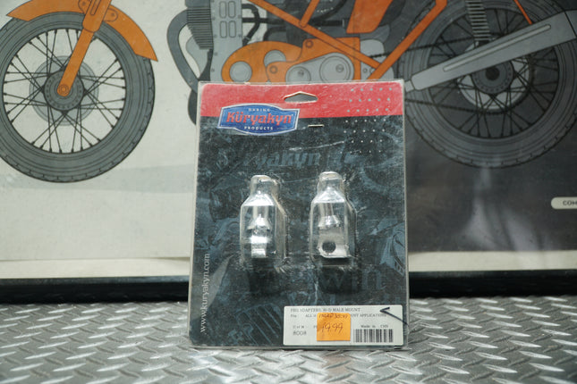Kuryakyn 8008 Male Mount Footpeg Adapters – Chrome – Fits Harley-Davidson & Kuryakyn Highway Peg Mounts