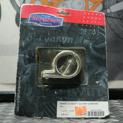 Kuryakyn 4014 Chrome P-Clamp Spotlight Mount fit 39-41mm Harley Forks