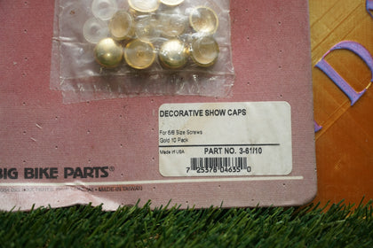 10-Pack Gold Decorative Screw Head Cover Caps | Show Chrome 3-61/10 NOS Set photo 2