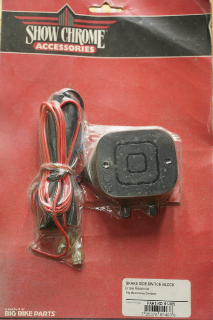 Harley Brake Side Master Cylinder Switch Block Black | Show Chrome 91-305 NOS photo 2