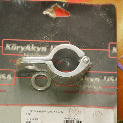 New Harley Kuryakyn Chrome 1-1/8" Magnum Quick Clamp | Fits 1.125 Tubing 7941