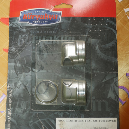 Harley 1998-2016 Touring Dyna Chrome Frog Mouth Neutral Switch Cover | Kuryakyn 2025