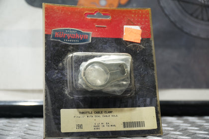 Kuryakyn 1590 Throttle Cable Clamp – Chrome – Fits 1” Handlebars with Dual Cable Routing photo 1